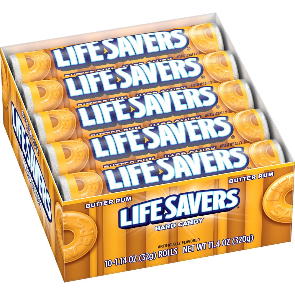 Life Savers Butter Rum hard candy rolls bulk pack ready for sharing.