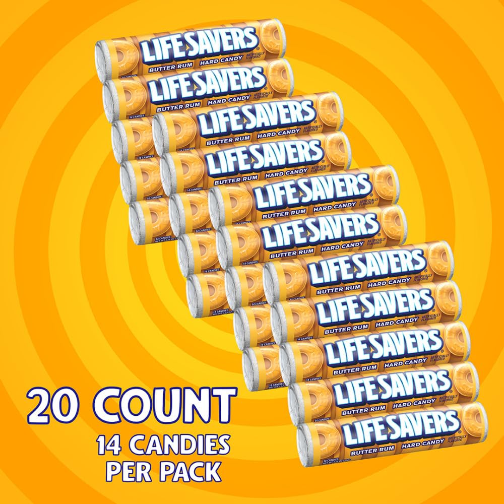Life Savers Butter Rum pocket-size treat ideal for car trips.