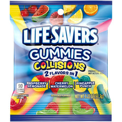 Life Savers Collisions gummies in a bright bag, ideal for sharing at gatherings.