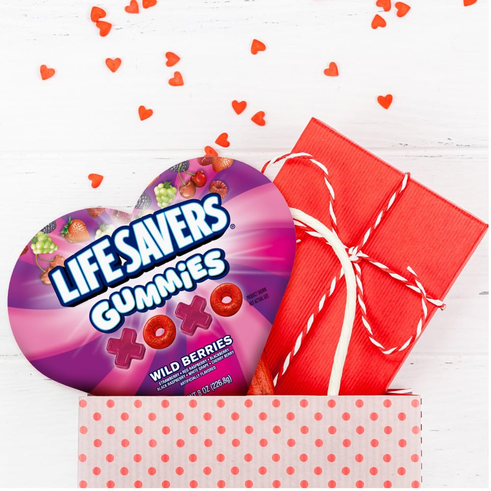 Life Savers office candy dish with Valentine treats.
