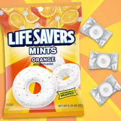 Life Savers orange mints pantry display conveys ready to serve candy for gatherings.