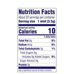 Life Savers Pep-O-Mint bag back view showing sugar-free label.