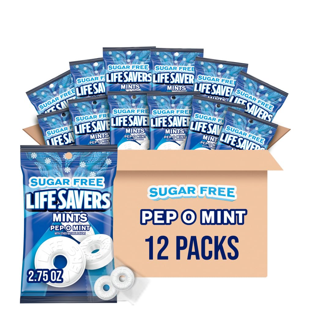Life Savers Pep-O-Mint bag front view for fresh breath on the go.