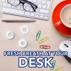 Office desk with Life Savers Pep O Mint for a quick refresh