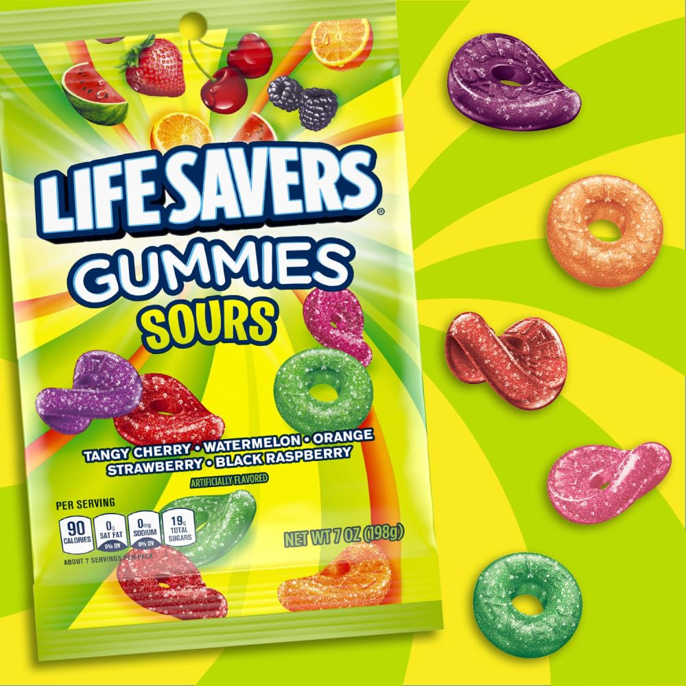 Life Savers Sour Gummies with vibrant variety for snack time