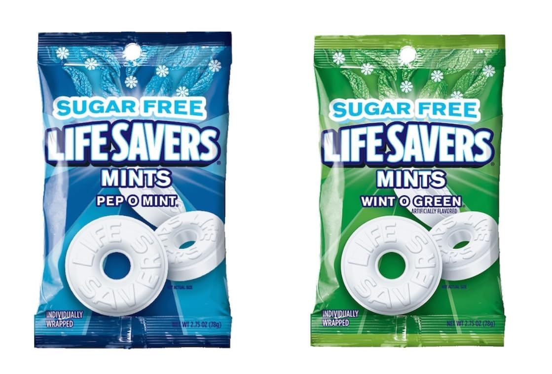 Life Savers Sugar Free Wint O Green roll for a refreshing minty pick-me-up.