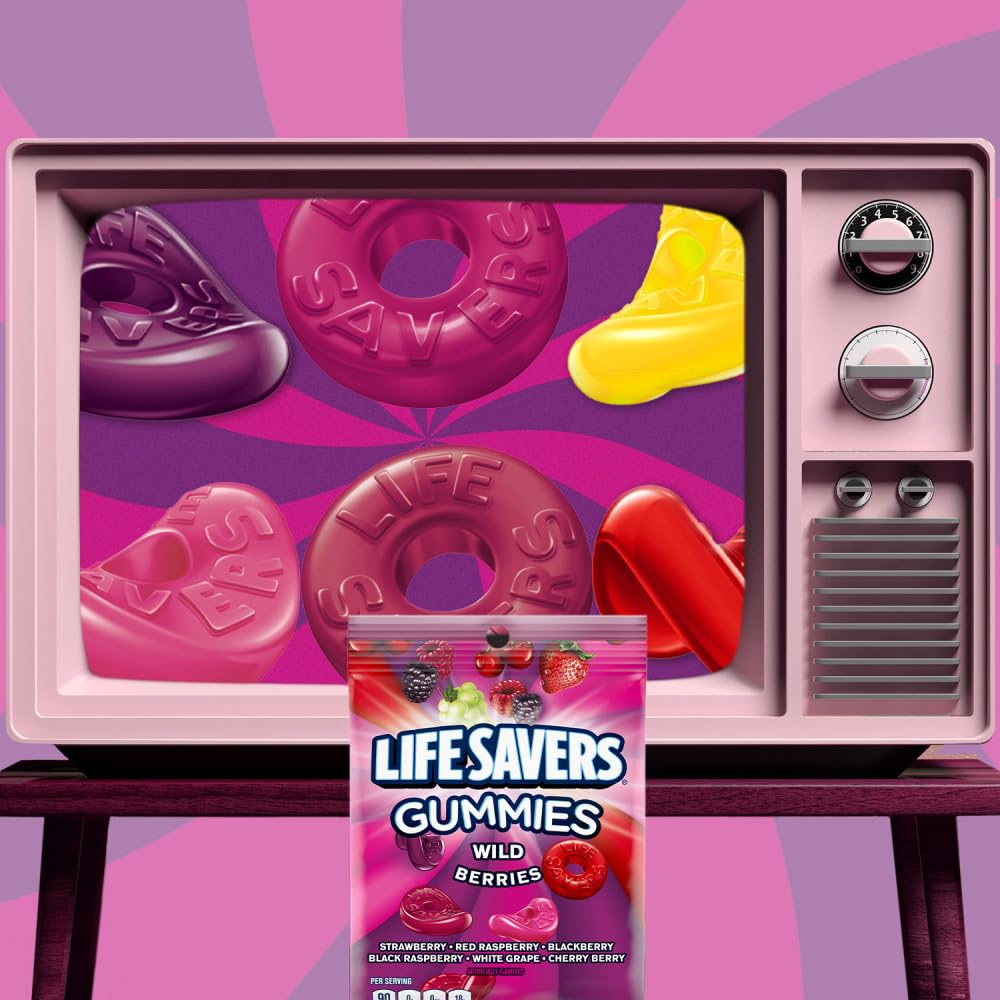 Holiday gifting with Life Savers Wild Berry gummies assortment.