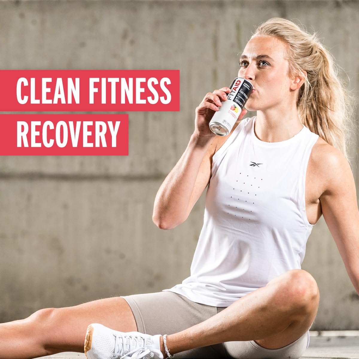 Refreshing FITAID bottle after a workout for rehydration and recovery