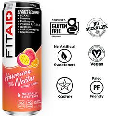 LIFEAID FITAID close-up shows Passion Fruit Orange Guava blend for post-workout refreshment