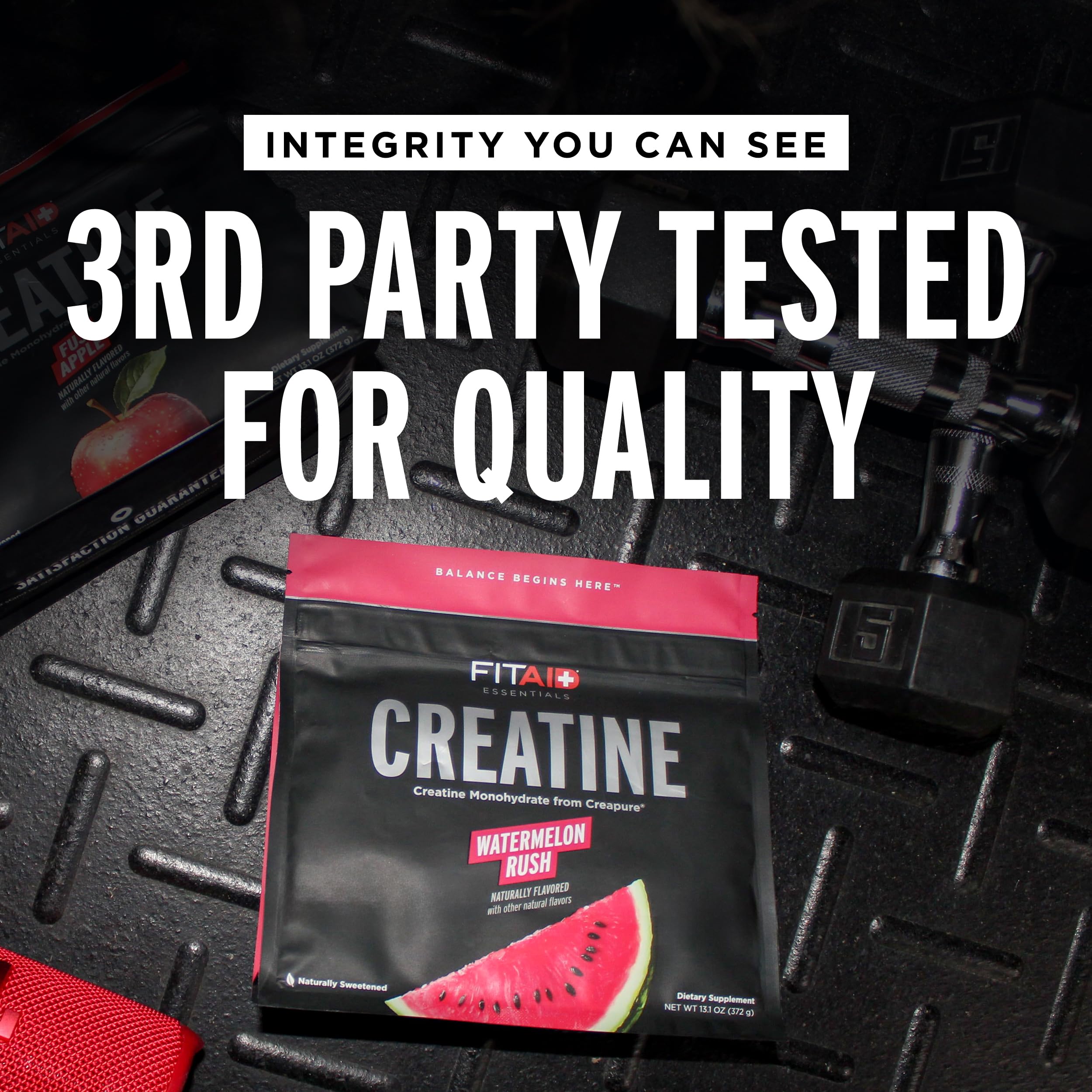 LIFEAID FITAID Creatine Watermelon Rush label with clean ingredients.