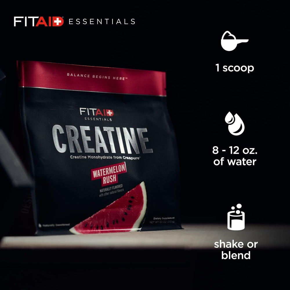 LIFEAID FITAID Creatine Watermelon Rush quick pour after workouts.