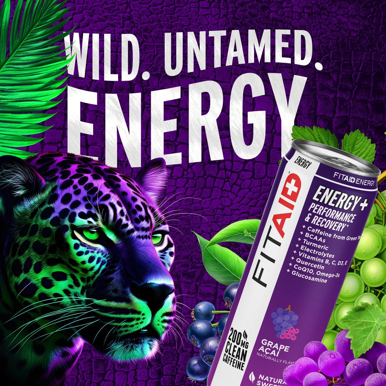 LIFEAID FITAID Energy Grapes Açai in use during workout for focus.