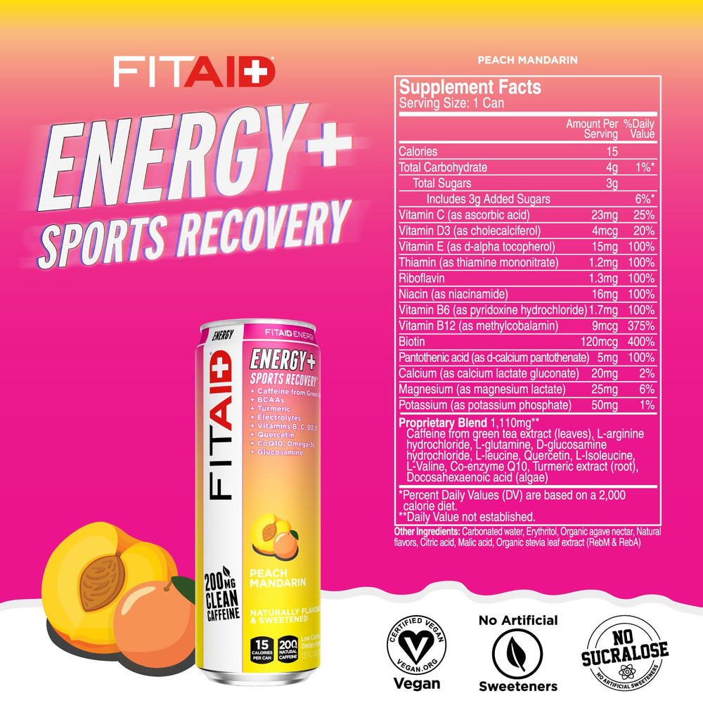 LIFEAID FITAID ENERGY Peach Mandarin glass being poured for quick hydration.