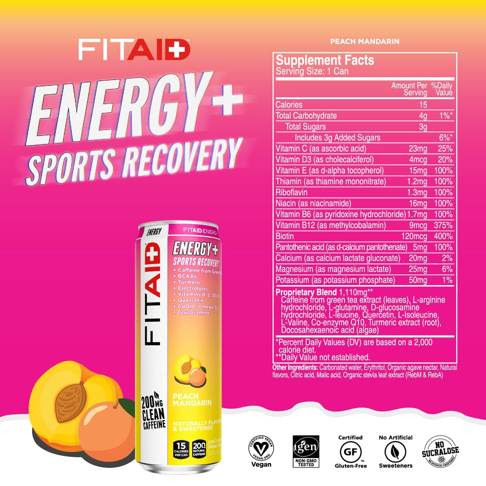 LifeAID FITAID Energy vegan and gluten-free certification