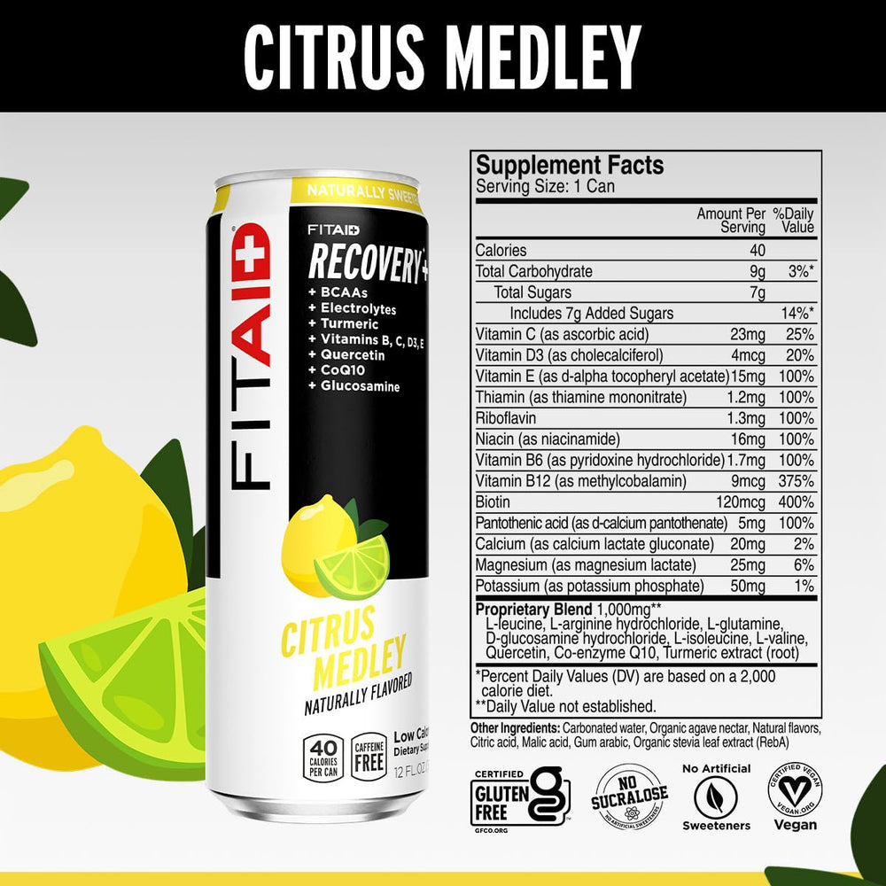 LifeAid FITAID label closeup shows BCAAs for muscle support.