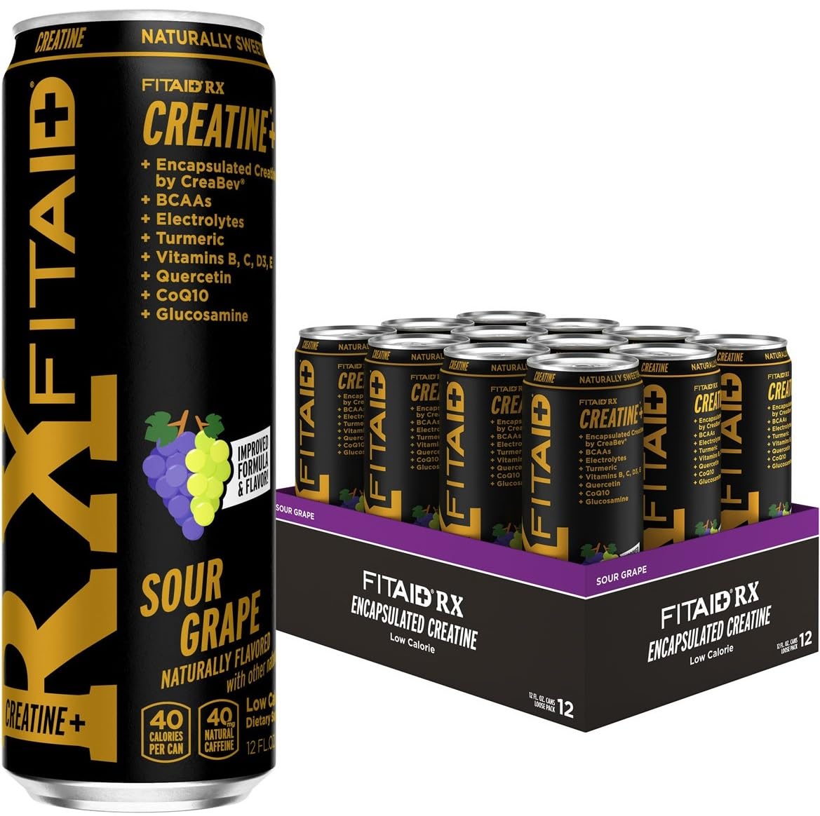 FITAID RX creatine bottle promotes power and quicker post-workout recovery