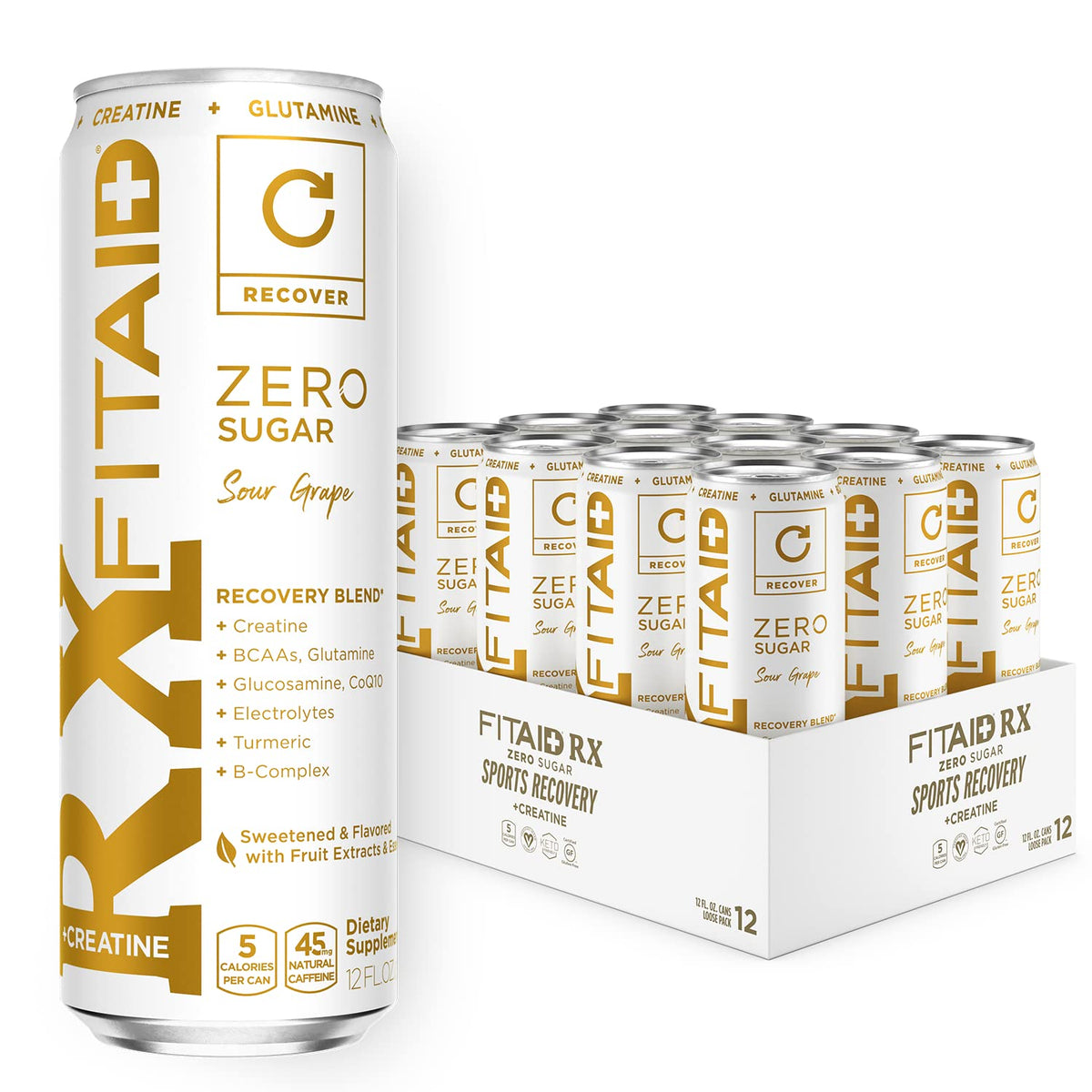 LIFEAID FITAID Rx Zero bottle front view, a zero-sugar recovery option after workouts.