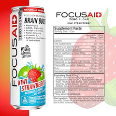 LIFEAID FOCUSAID ZERO SUGAR nutrition panel close-up with key ingredients
