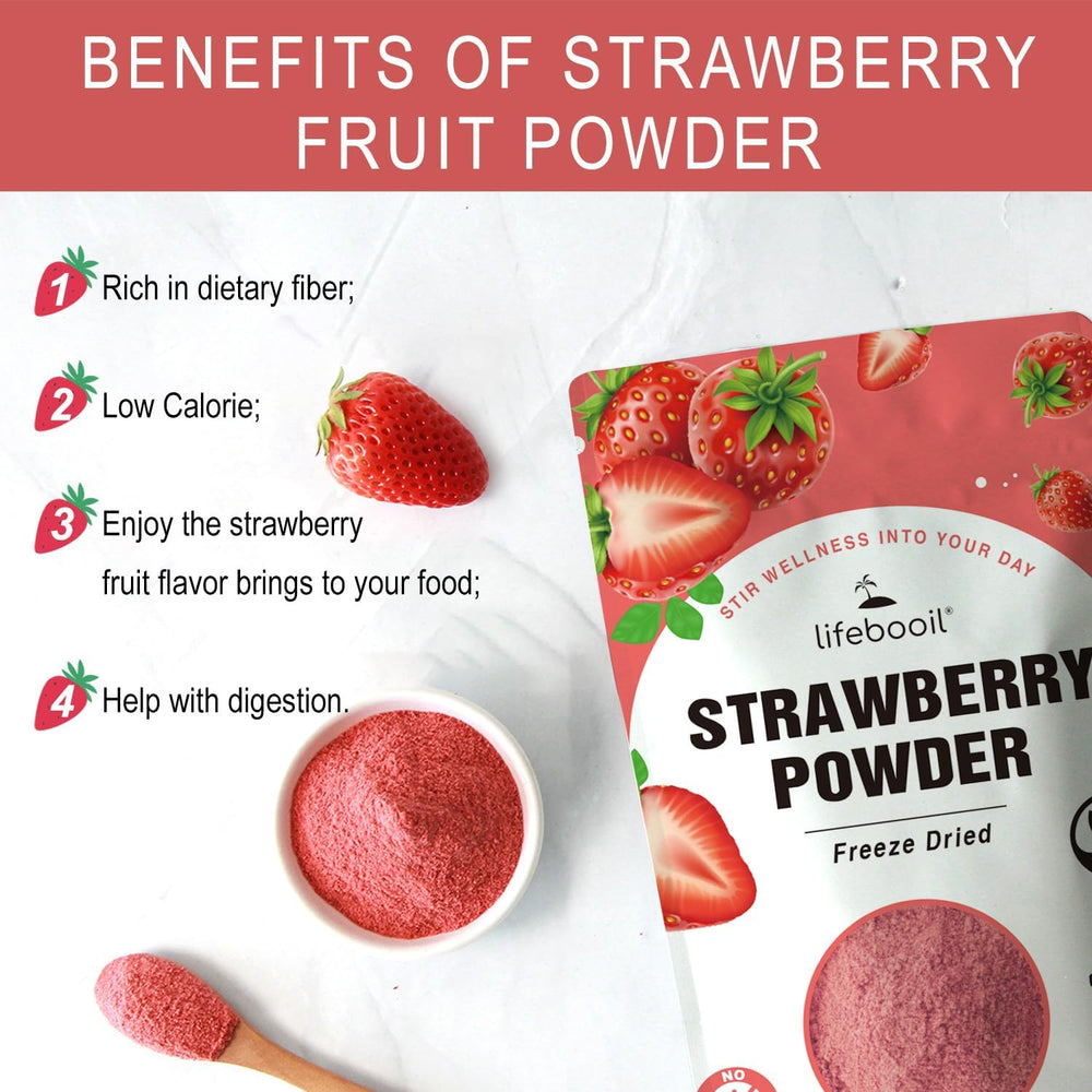 Lifebooil strawberry powder for drinks adds natural sweetness without artificial additives