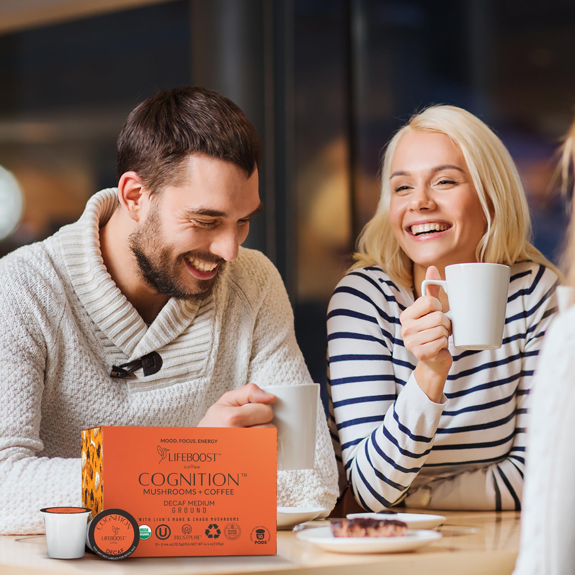 Lifeboost Cognition steaming coffee pour capturing calm energy.