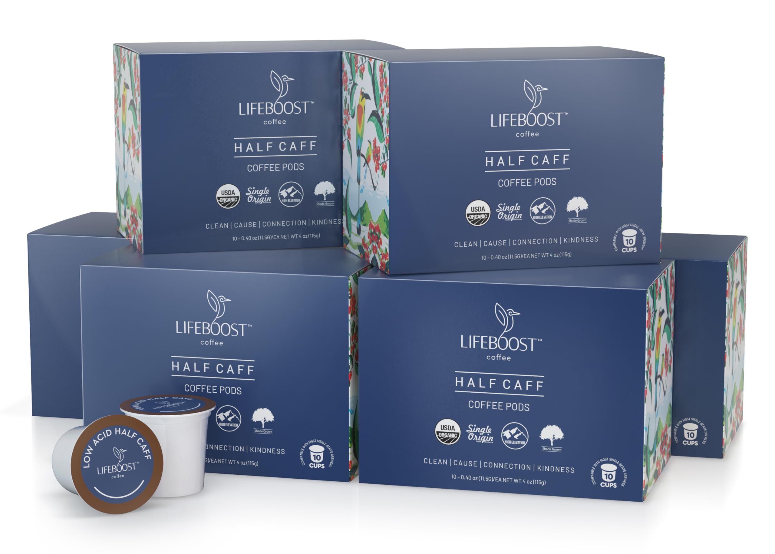 Lifeboost Half Caff brew result with smooth flavor.