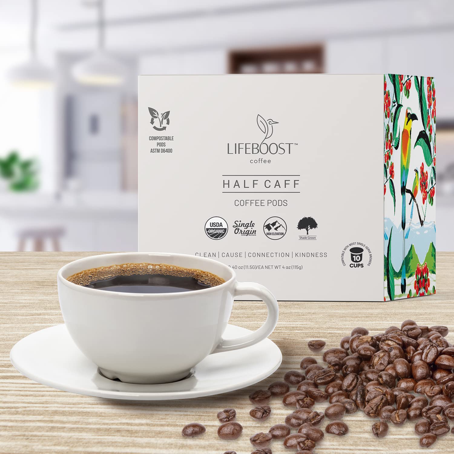 Lifeboost mold-free coffee pods emphasize safety and quality.