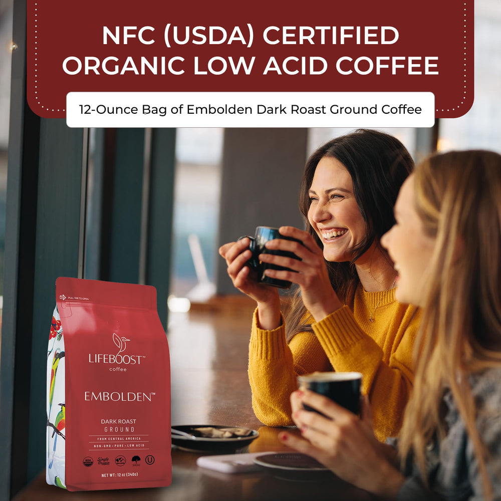 Organic certification label on Lifeboost packaging for trust.