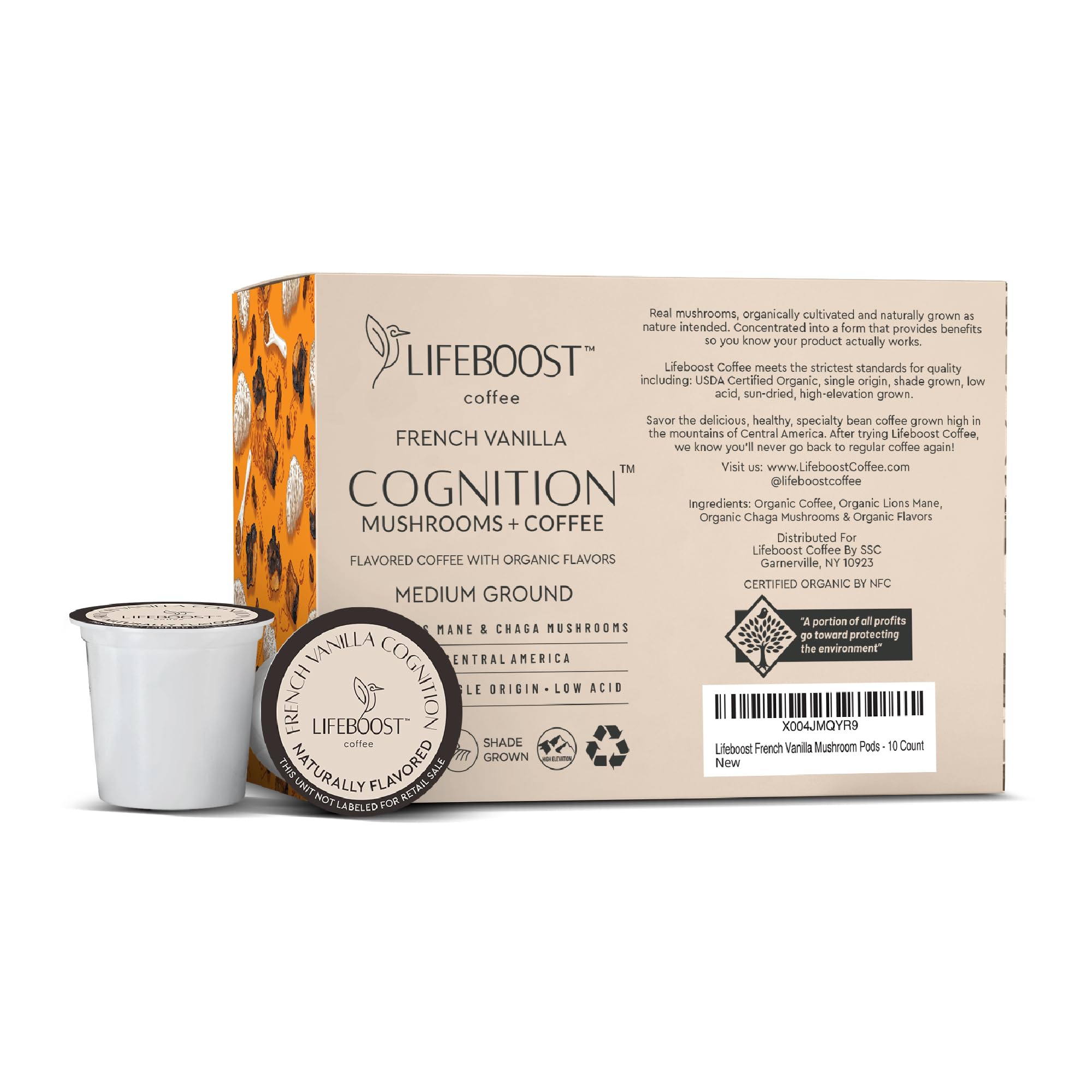 Mushroom-infused Lifeboost pod perfect for on-the-go use.