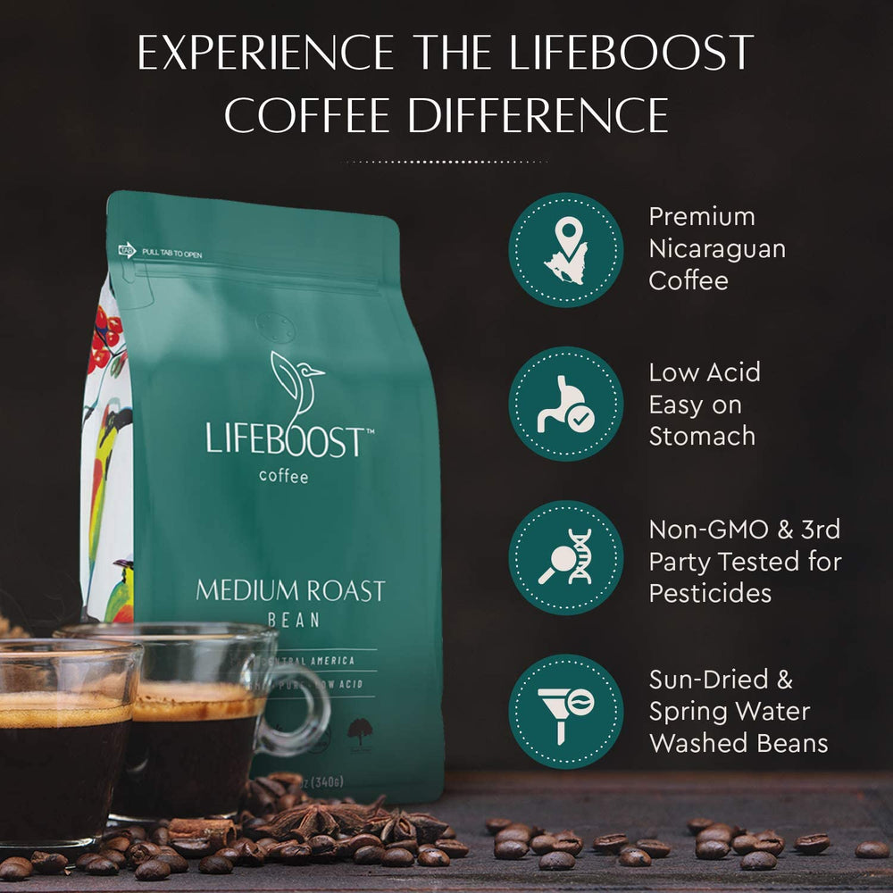 Lifeboost pour-over setup with mug showcasing a smooth, inviting aroma
