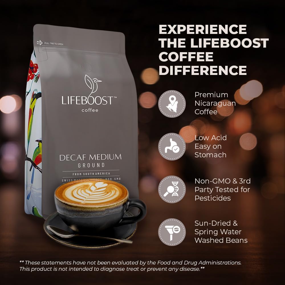 Lifeboost steaming mug suggesting a comforting morning coffee ritual