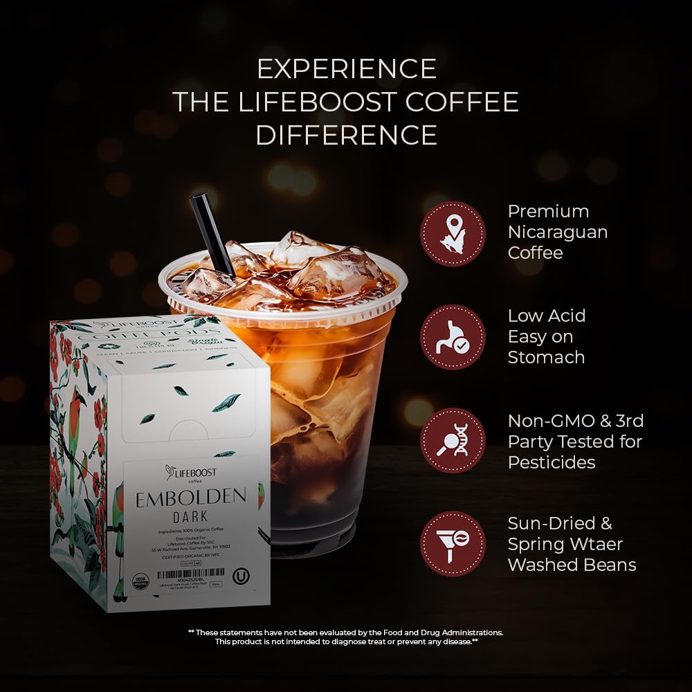 Lifeboost sun-dried coffee beans highlight natural flavor development.
