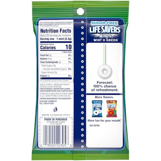 Life Savers Mint Variety Pack four bags on display for convenient sharing.