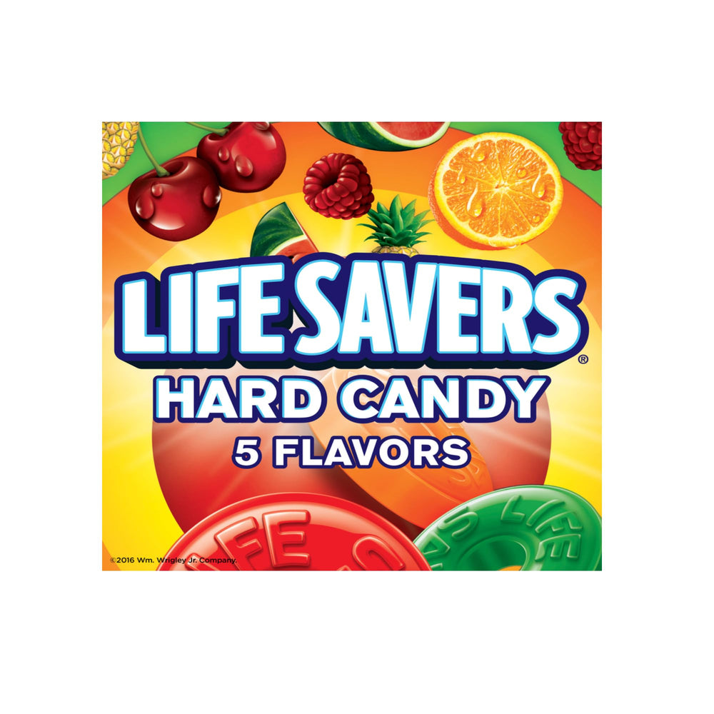 Life Savers Raspberry flavor hard candy offers a bright finish