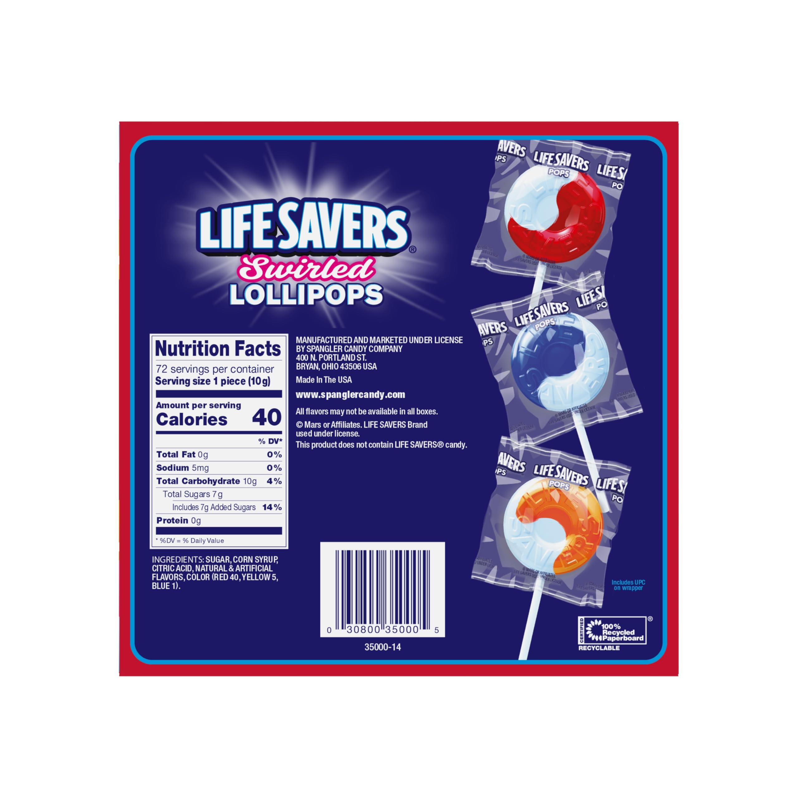 LIFE SAVERS Swirl Lollipops cherry-vanilla flavor for a classic pairing.