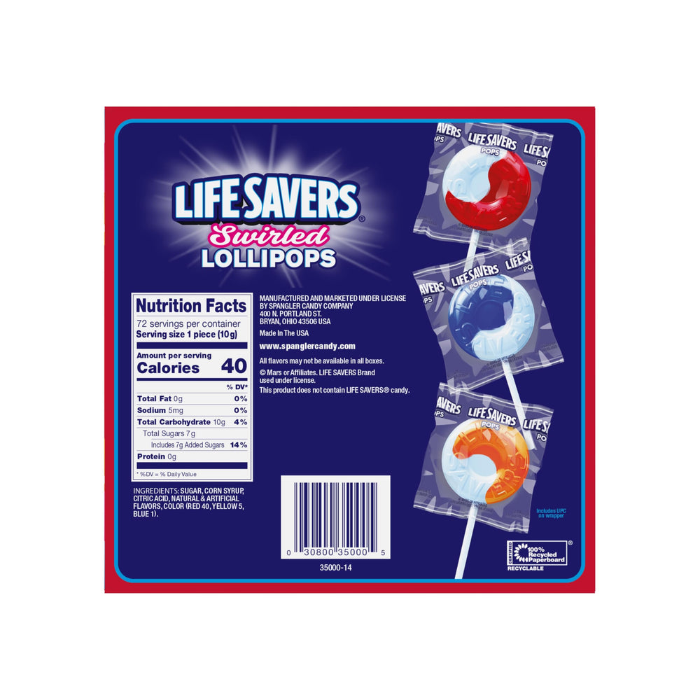 LIFE SAVERS Swirl Lollipops cherry-vanilla flavor for a classic pairing.