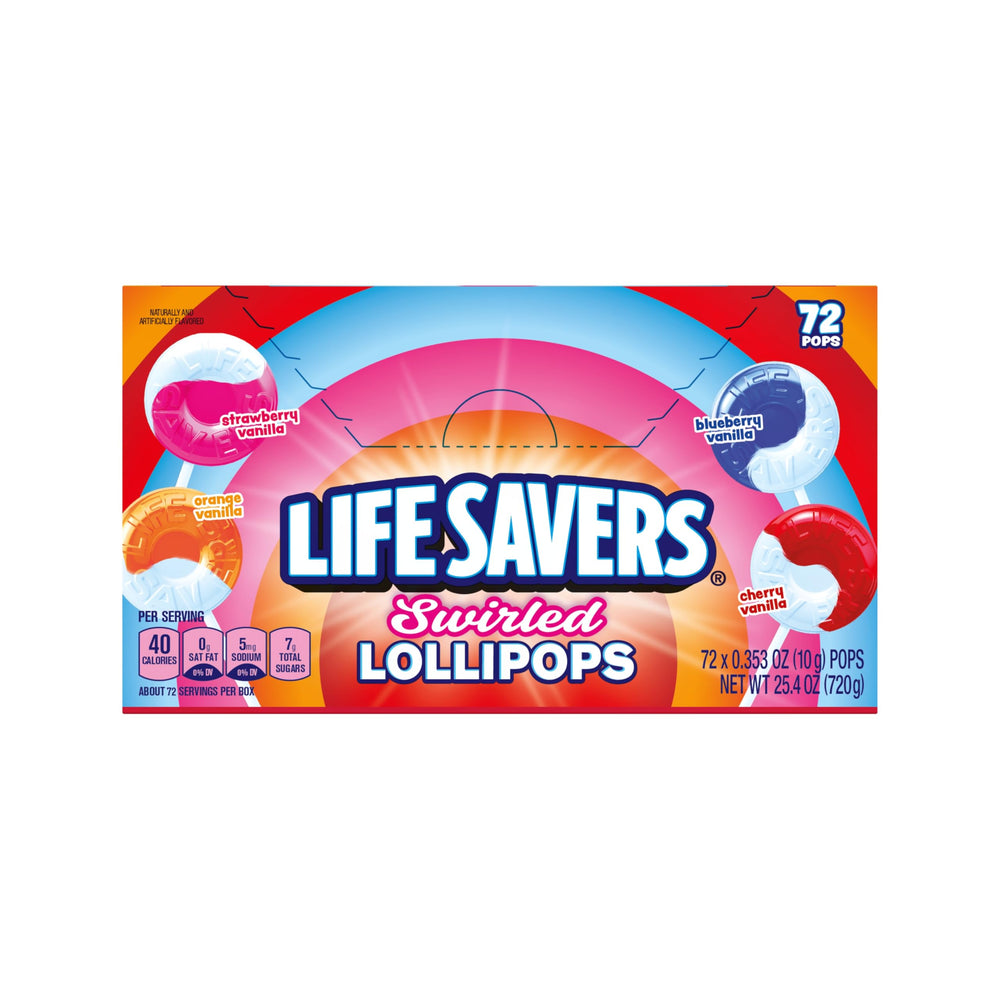 LIFE SAVERS Swirl Lollipops individually wrapped for easy distributing.