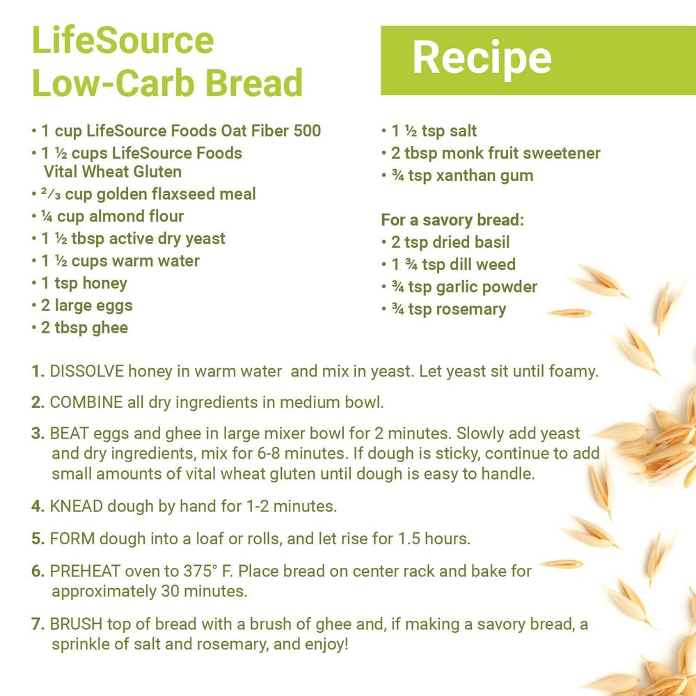 Serving ideas with LifeSource Foods Oat Fiber 500 in bowls.