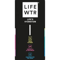LIFEWTR bottle close-up shows creative label artwork for visual motivation during breaks.
