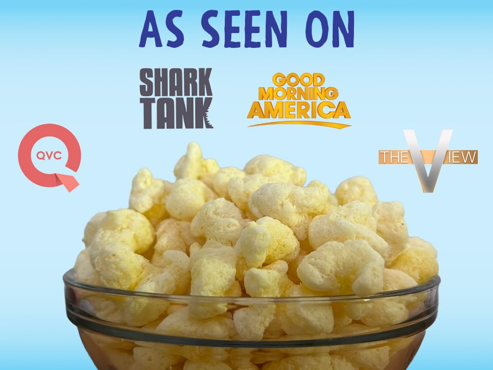 Like Air Puffcorn with chip clip included for grab-and-go snacking.
