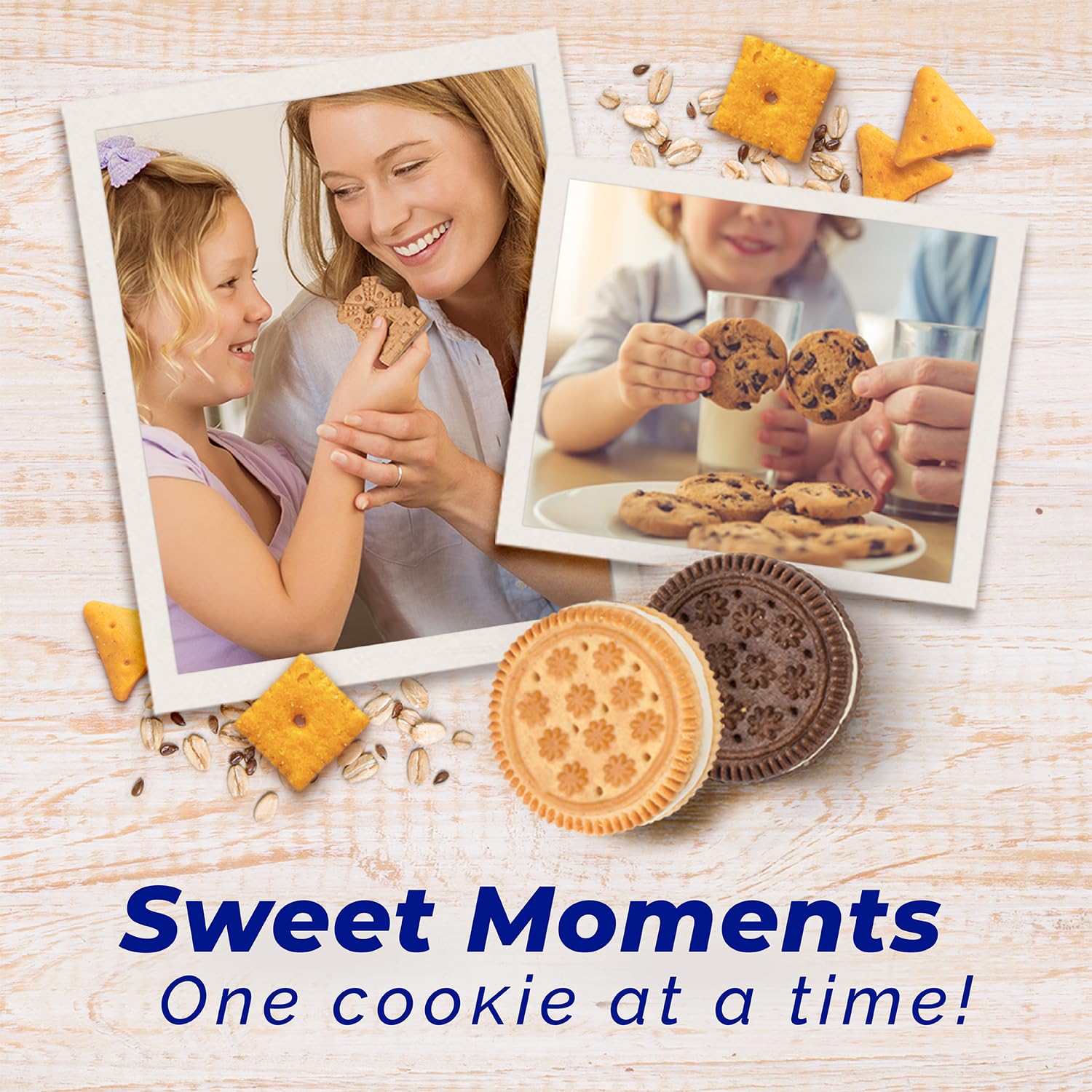 On-shelf display highlights a versatile pantry snack option.