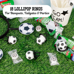 Lil' League soccer ball lollipop ring wrapped individually for freshness