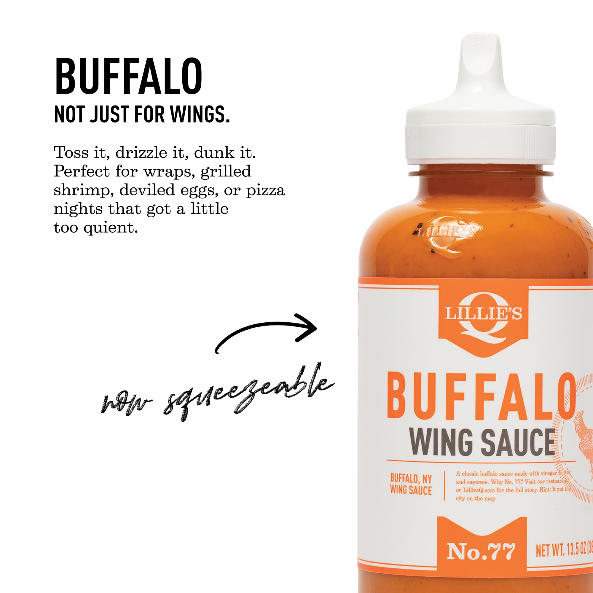 Packaging of Lillie's Q Buffalo Wing Sauce showing BPA-free carton