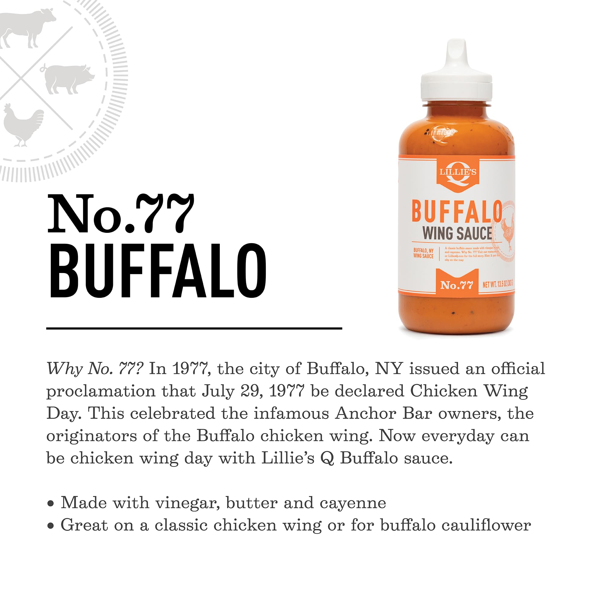 Lillie's Q Buffalo Wing Sauce in a busy kitchen setting