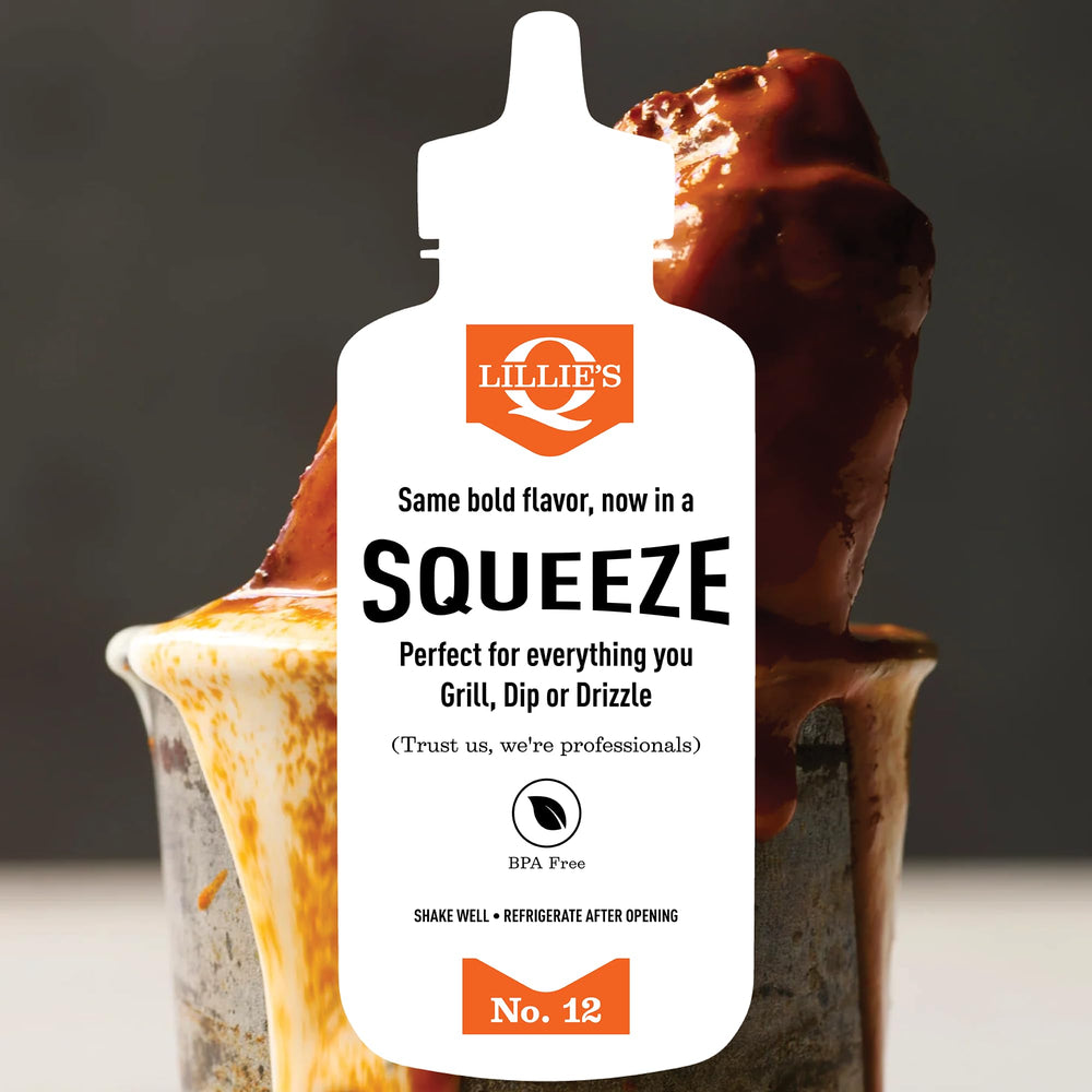 Close-up of Lillie's Q Buffalo Wing Sauce label highlighting gluten-free