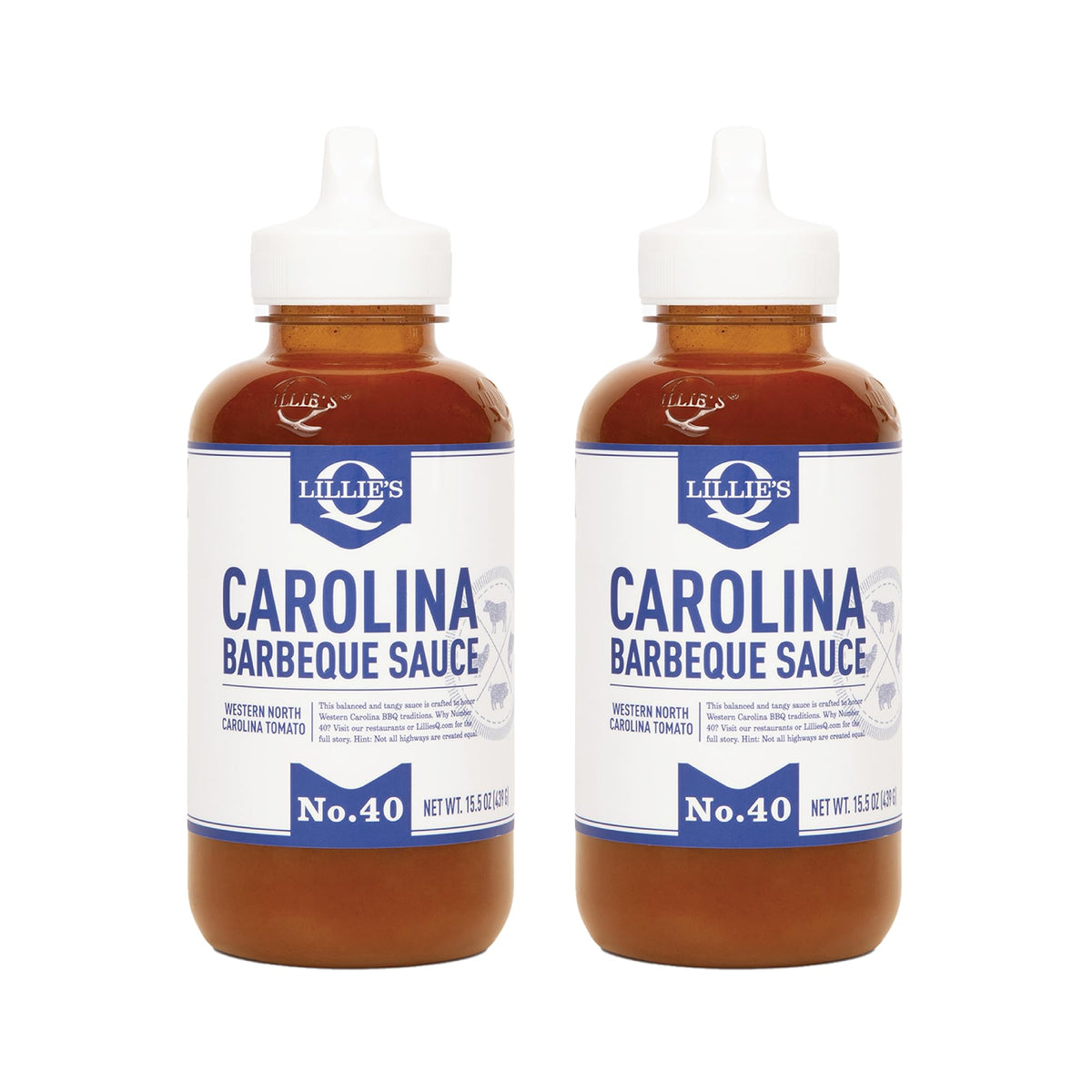 Lillie's Q Carolina BBQ Sauce bottle pouring to boost pork flavor