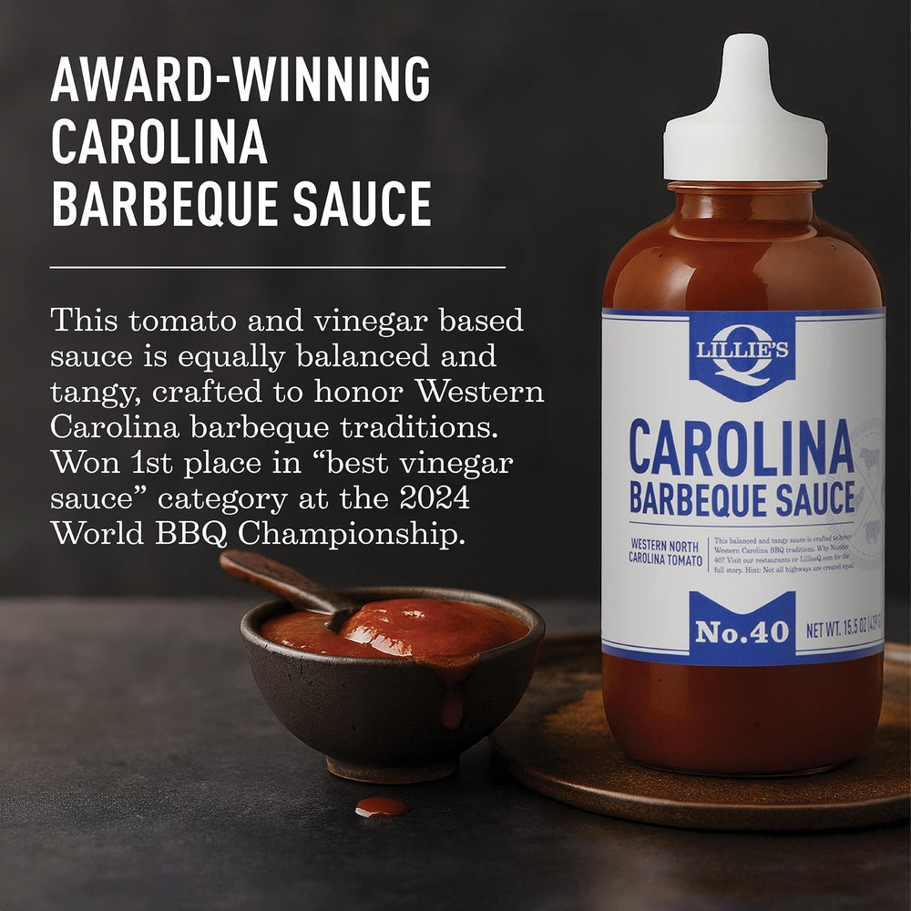 Lillie's Q Carolina BBQ Sauce on pulled pork dish adds tangy depth