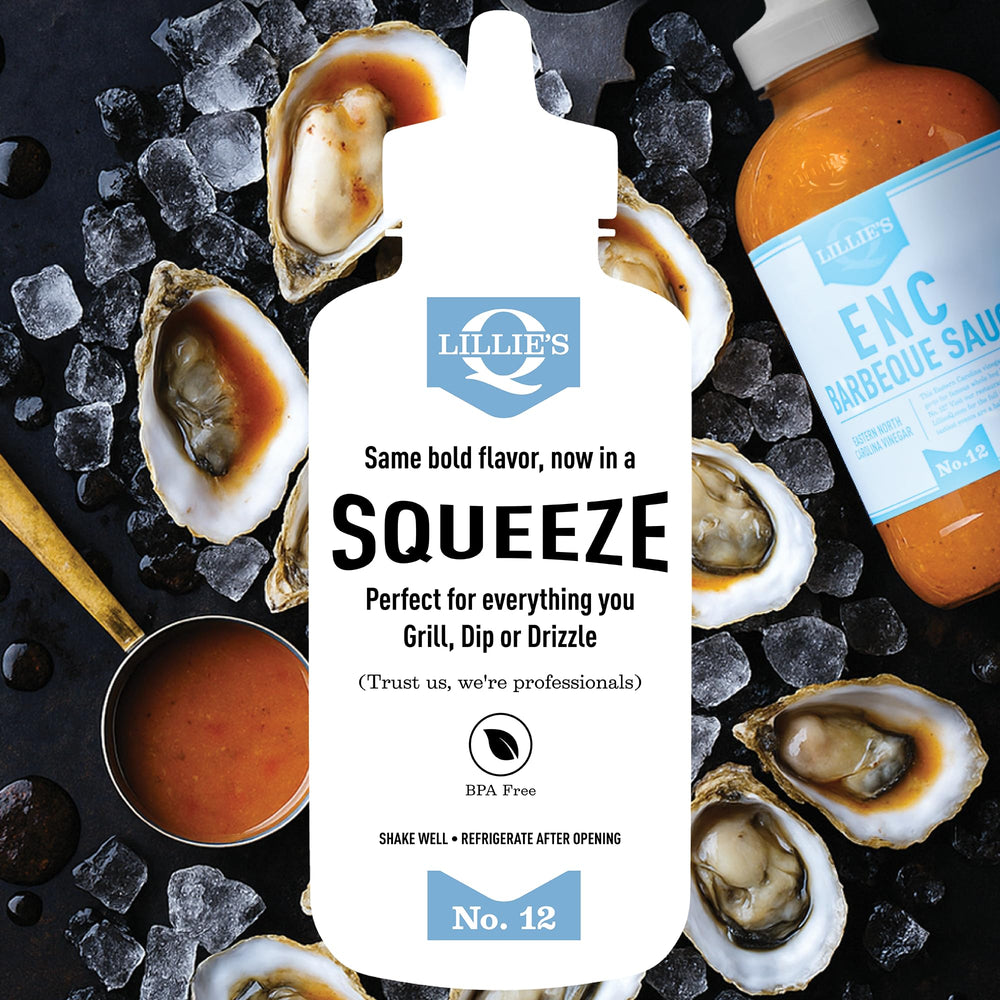 Lillie's Q ENC bottle in a kitchen setting with mess-free squeezy design
