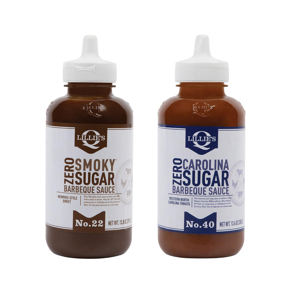 Lillie's Q Smoky Zero bottle showcases rich, sweet smoke flavor for burgers and chicken.