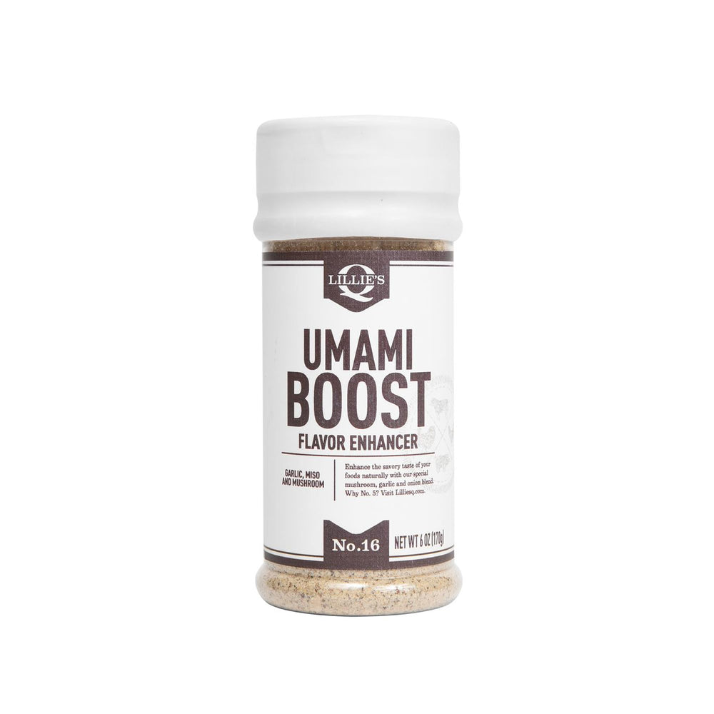 Lillie’s Q Umami Boost Seasoning jar ready to elevate any dish