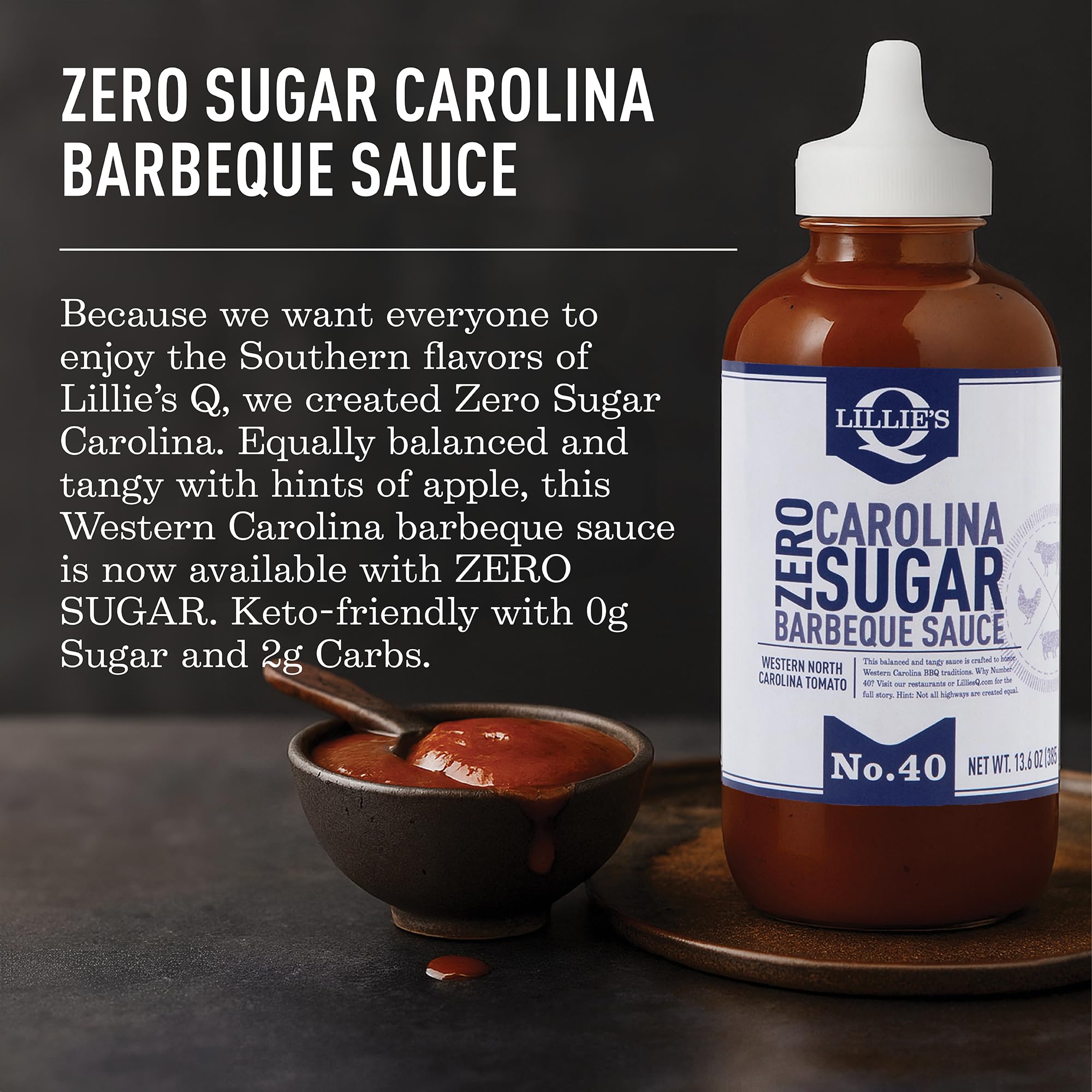 Lillie's Q zero sugar sauce glazing pork for a glossy tangy finish.